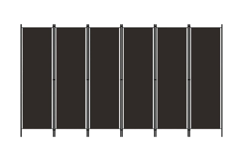 Rumsavdelare 6 paneler brun 300x180 cm - Brun - Rumsavdelare - Skärmvägg