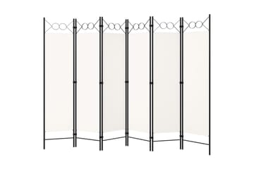 Rumsavdelare 6 paneler gräddvit 240x180 cm