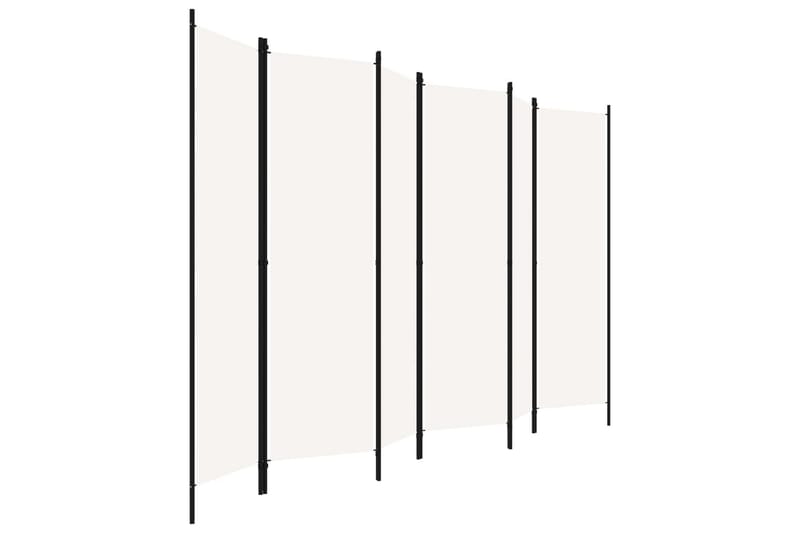 Rumsavdelare 6 paneler gräddvit 300x180 cm - Vit - Rumsavdelare - Vikvägg
