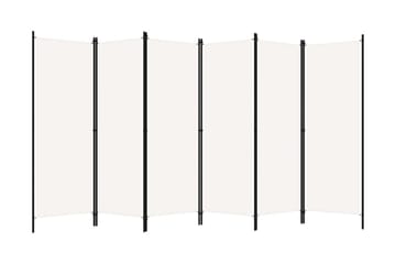 Rumsavdelare 6 paneler gräddvit 300x180 cm
