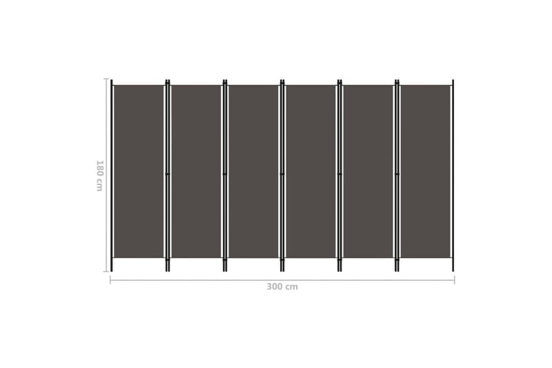 Rumsavdelare 6 paneler antracit 300x180 cm - Grå - Rumsavdelare - Skärmvägg
