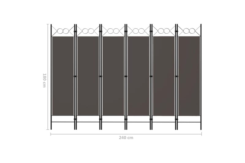 Rumsavdelare 6 paneler antracit 240x180 cm - Grå - Rumsavdelare - Skärmvägg