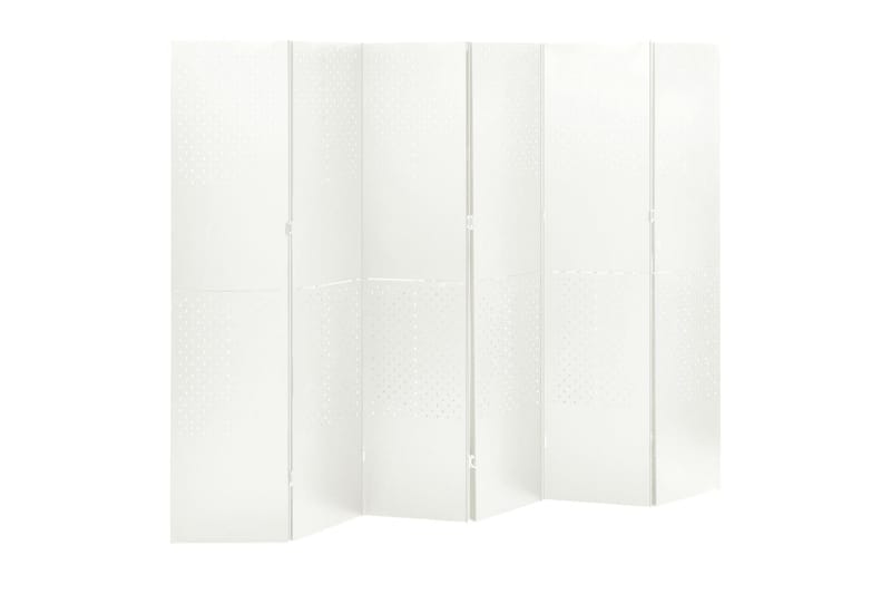 Rumsavdelare 6 paneler 2 st vit 240x180 cm stål - Vit - Vikvägg - Rumsavdelare