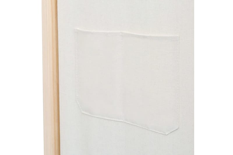 Rumsavdelare 6 paneler 240x170x4 cm gräddvit tyg - Vit - Rumsavdelare - Skärmvägg