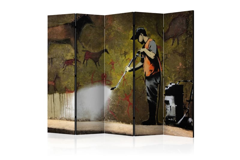 Rumsavdelare - Banksy - Cave Painting II 225x172 - Artgeist sp. z o. o. - Vikvägg - Rumsavdelare
