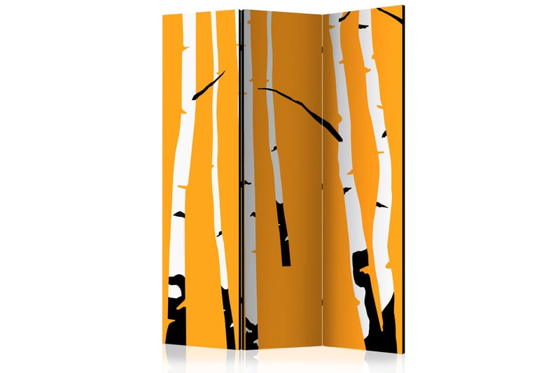 Rumsavdelare Birches on the Orange Background 135x172 cm - Artgeist sp. z o. o. - Rumsavdelare - Vikvägg