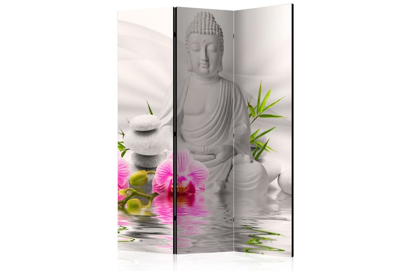 Rumsavdelare Buddha And Orchids 135x172 - Artgeist sp. z o. o. - Rumsavdelare - Vikvägg