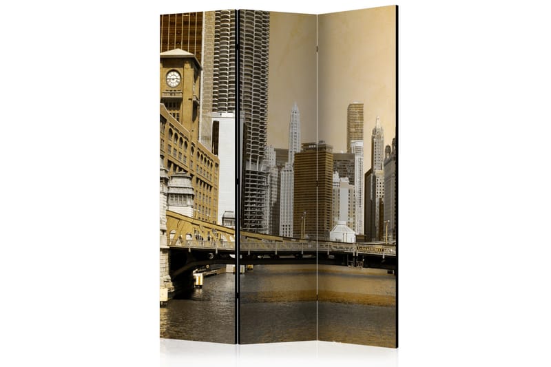 Rumsavdelare - Chicago's bridge (vintage effect) 135x172 - Artgeist sp. z o. o. - Rumsavdelare - Vikvägg