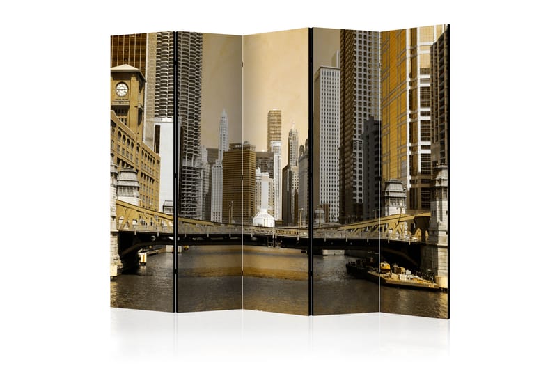 Rumsavdelare - Chicago's bridge (vintage effect) 225x172 - Artgeist sp. z o. o. - Rumsavdelare - Vikvägg