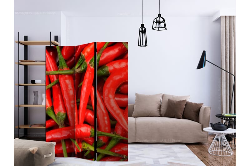 Rumsavdelare Chili Pepper - Background 135x172 cm - Artgeist sp. z o. o. - Rumsavdelare - Vikvägg
