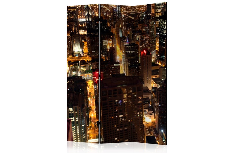 Rumsavdelare - City by night - Chicago, USA 135x172 - Artgeist sp. z o. o. - Vikvägg - Rumsavdelare