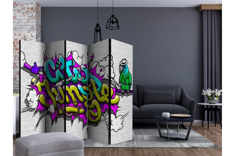 Rumsavdelare - City Jungle - graffiti II 225x172 - Artgeist sp. z o. o. - Rumsavdelare - Vikvägg