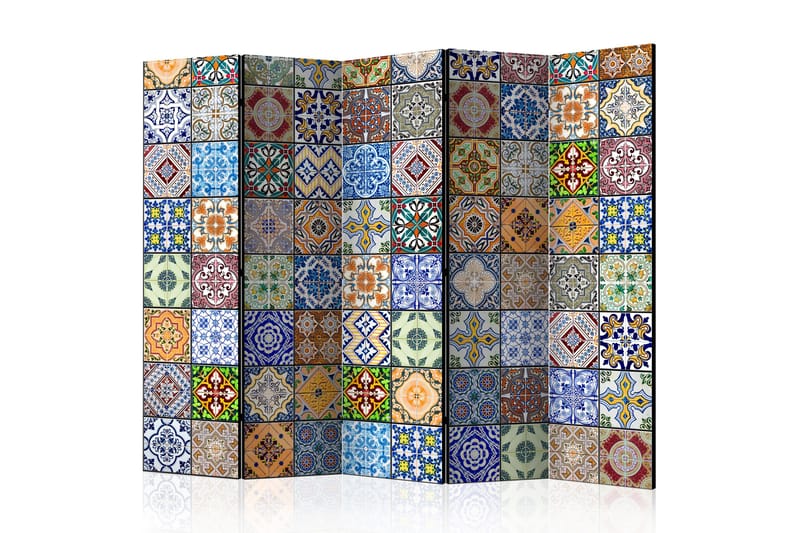 Rumsavdelare Colorful Mosaic 225x172 - Artgeist sp. z o. o. - Vikvägg - Rumsavdelare