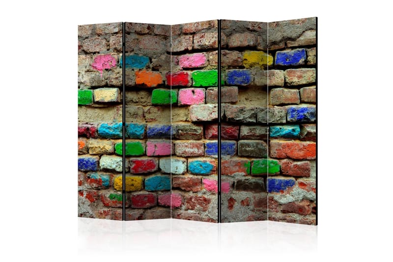 Rumsavdelare - Colourful Bricks II 225x172 - Artgeist sp. z o. o. - Rumsavdelare - Vikvägg