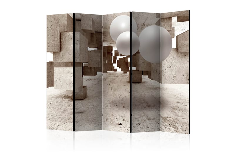 Rumsavdelare - Concrete Maze II 225x172 - Artgeist sp. z o. o. - Vikvägg - Rumsavdelare