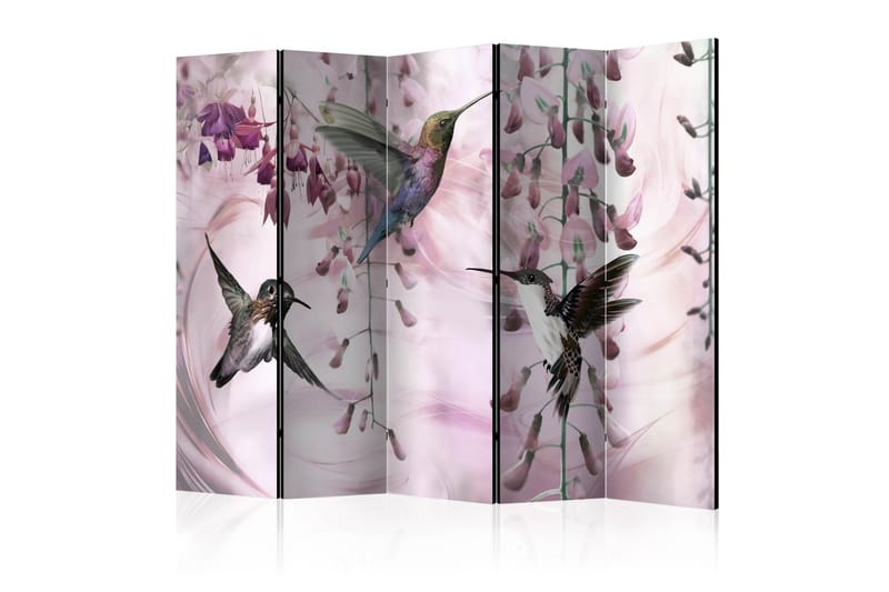 Rumsavdelare Flying Hummingbirds Pink II 225x172 cm - Artgeist sp. z o. o. - Rumsavdelare - Vikvägg