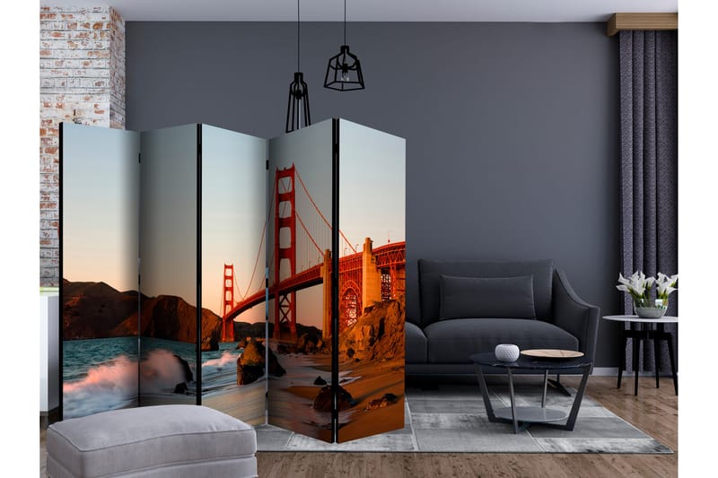 Rumsavdelare - Golden Gate Bridge - sunset 225x172 - Artgeist sp. z o. o. - Rumsavdelare - Vikvägg