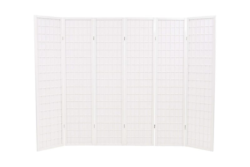 Rumsavdelare med 6 paneler japansk stil 240x170 cm vit - Vit - Skärmvägg - Rumsavdelare