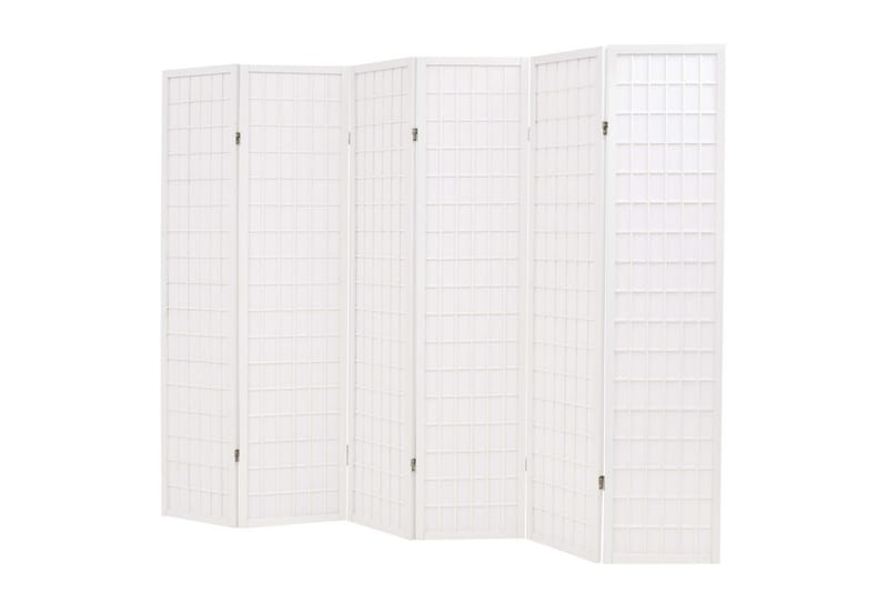 Rumsavdelare med 6 paneler japansk stil 240x170 cm vit - Vit - Rumsavdelare - Skärmvägg