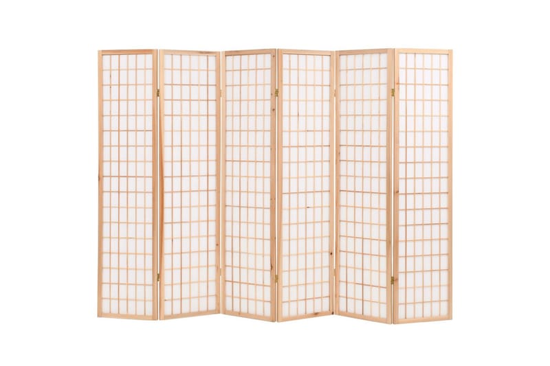 Rumsavdelare med 6 paneler japansk stil 240x170 cm naturlig - Natur/Brun - Rumsavdelare - Skärmvägg