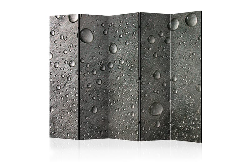 Rumsavdelare - Steel surface with water drops II 225x172 - Artgeist sp. z o. o. - Rumsavdelare - Vikvägg