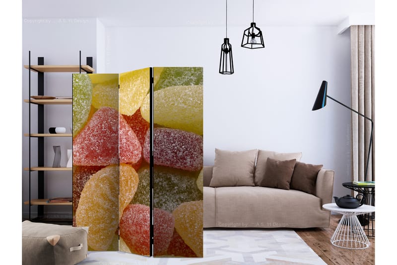 Rumsavdelare Tasty Fruit Jellies 135x172 cm - Artgeist sp. z o. o. - Rumsavdelare - Vikvägg