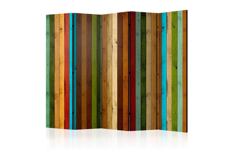 Rumsavdelare Wooden Rainbow II 225x172 cm - Artgeist sp. z o. o. - Rumsavdelare - Vikvägg