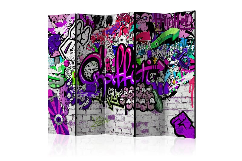 Rumsavdelare Purple Graffiti 225x172 - Artgeist sp. z o. o. - Rumsavdelare - Vikvägg