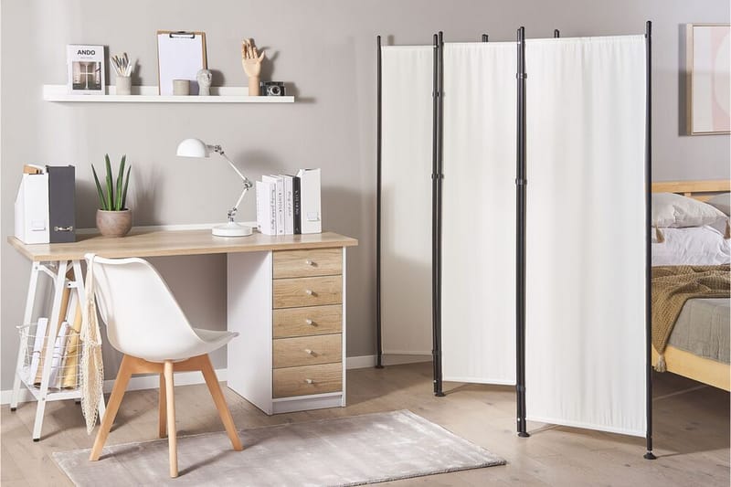 Skärmvägg 5 paneler 270 x 170 cm vit NARNI - Vit - Inredning - Dekoration & inredningsdetaljer - Rumsavdelare