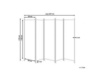Skärmvägg 5 paneler 270 x 170 cm vit NARNI - Vit - Inredning - Dekoration & inredningsdetaljer - Rumsavdelare