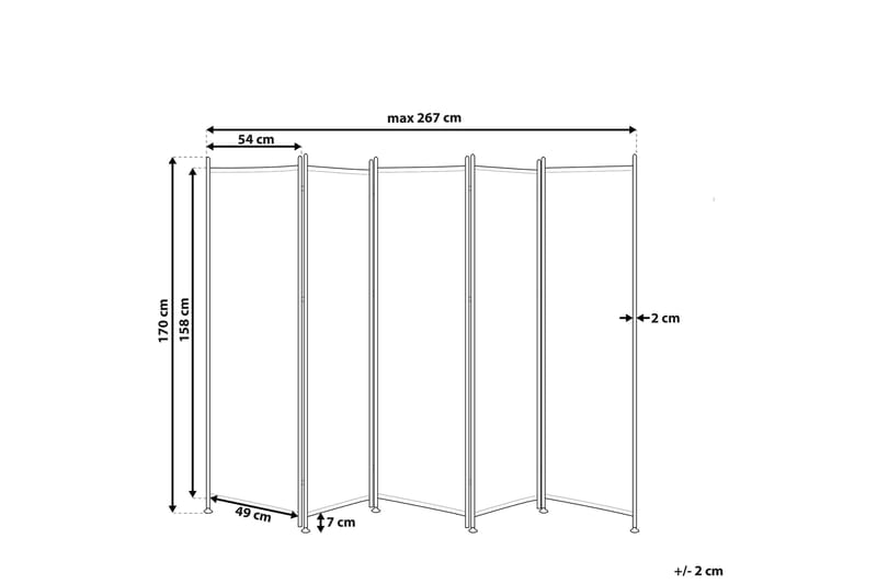 Skärmvägg 5 paneler 270 x 170 cm grön NARNI - Grön - Inredning - Dekoration & inredningsdetaljer - Rumsavdelare