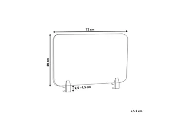 Skiljevägg för skrivbord Wally Ljusgrå, 72x2x40 cm - Ljusgrå, 72x2x40 cm - Inredning - Dekoration & inredningsdetaljer - Rumsavdelare