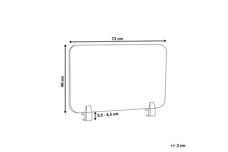 Skiljevägg för skrivbord Wally Ljusgrå, 72x2x40 cm - Ljusgrå, 72x2x40 cm - Inredning - Dekoration & inredningsdetaljer - Rumsavdelare