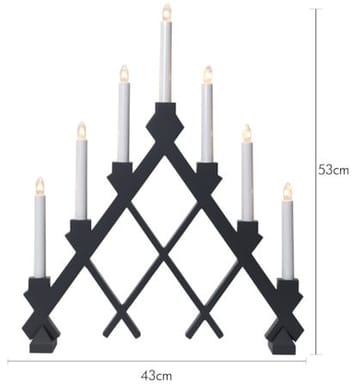 Rut Adventsljusstake 43 cm - Elljusstake i Trä för Fönster - Mörkgrå - Inredning - Dekoration & inredningsdetaljer - Julpynt & juldekoration