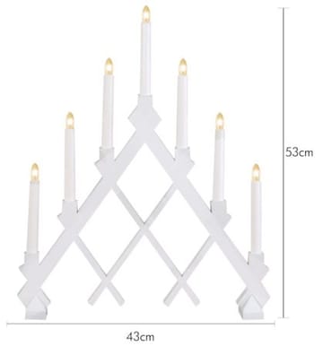 Rut Adventsljusstake 43 cm - Elljusstake i Trä för Fönster - Vit - Inredning - Dekoration & inredningsdetaljer - Julpynt & juldekoration