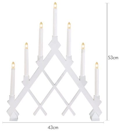 Rut Adventsljusstake 43 cm - Elljusstake i Trä för Fönster - Vit - Inredning - Dekoration & inredningsdetaljer - Julpynt & juldekoration
