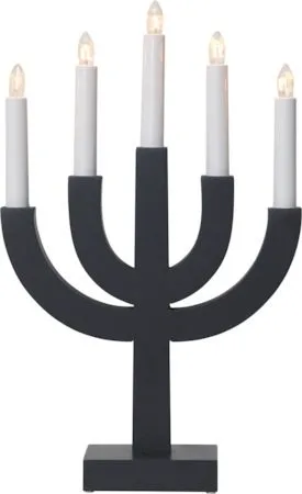 Selma Ljusstake 25 cm, mörkgrå