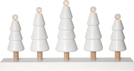 Skog Ljusstake 46 cm, vit med ofärgade stammar