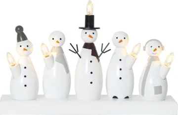 Snowman Adventsljusstake Luciatåg 33 cm - Ljusstake i Trä för Advent - Vit - Inredning - Dekoration & inredningsdetaljer - Julpynt & juldekoration