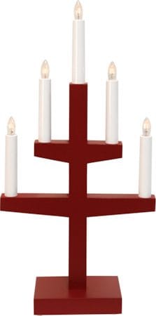 Trapp Adventsljusstake 24 cm - Elljusstake i Trä för Fönster - Röd - Inredning - Dekoration & inredningsdetaljer - Julpynt & juldekoration