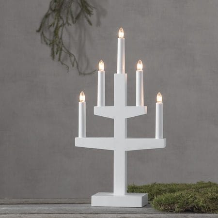 Trapp Adventsljusstake 24 cm - Elljusstake i Trä för Fönster - Vit - Inredning - Dekoration & inredningsdetaljer - Julpynt & juldekoration
