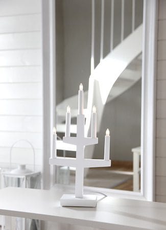 Trapp Adventsljusstake 24 cm - Elljusstake i Trä för Fönster - Vit - Inredning - Dekoration & inredningsdetaljer - Julpynt & juldekoration