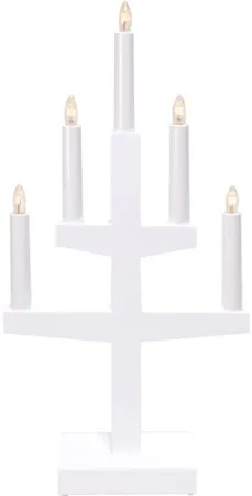 Trapp Adventsljusstake 24 cm - Elljusstake i Trä för Fönster, Vit