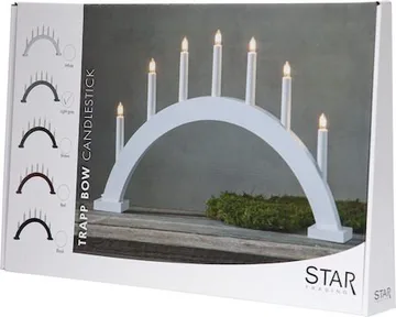 Trapp Stor Adventsljusstake Båge 57 cm - Elljusstake i Trä för Fönster - Ljusgrå - Inredning - Dekoration & inredningsdetaljer - Julpynt & juldekoration