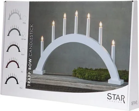 Trapp Stor Adventsljusstake Båge 57 cm - Elljusstake i Trä för Fönster - Ljusgrå - Inredning - Dekoration & inredningsdetaljer - Julpynt & juldekoration