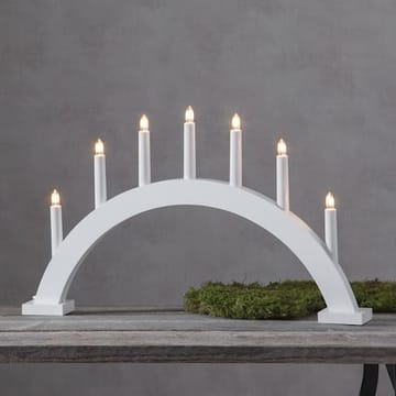 Trapp Stor Adventsljusstake Båge 57 cm - Elljusstake i Trä för Fönster - Vit - Inredning - Dekoration & inredningsdetaljer - Julpynt & juldekoration