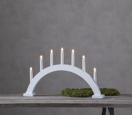 Trapp Stor Adventsljusstake Båge 57 cm - Elljusstake i Trä för Fönster - Vit - Inredning - Dekoration & inredningsdetaljer - Julpynt & juldekoration