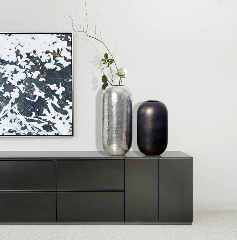 Corara Vas 46 cm Set om 2 - Silverfärgad och svart brons - Inredning - Dekoration & inredningsdetaljer - Vas - Cylindervas