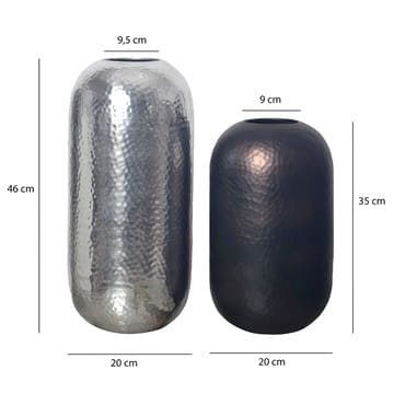 Corara Vas 46 cm Set om 2 - Silverfärgad och svart brons - Inredning - Dekoration & inredningsdetaljer - Vas - Cylindervas