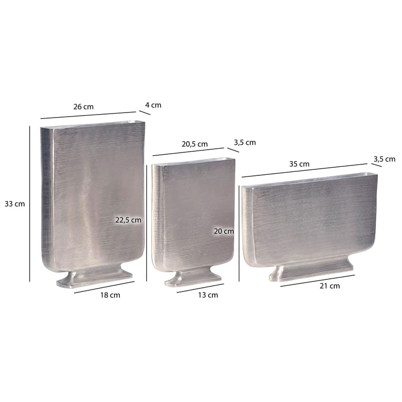 Corova Vas 33 cm Set om 3 - Silverfärgad - Inredning - Dekoration & inredningsdetaljer - Vas - Blomvas